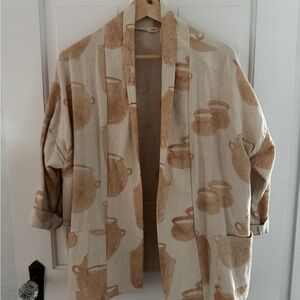PO-EM Kimono Cardigan Jacket in Jug Block Print